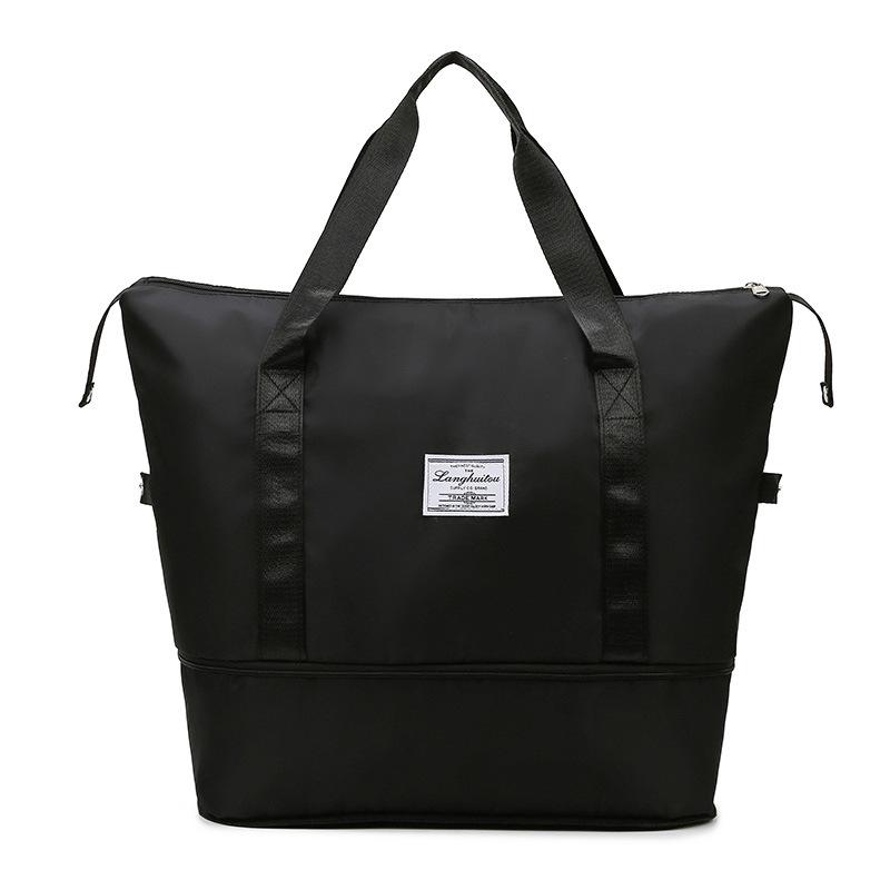 Foldable Waterproof Carry-on Travel Bag - Women's Large Capacity for Business, Fitness, and Yoga.