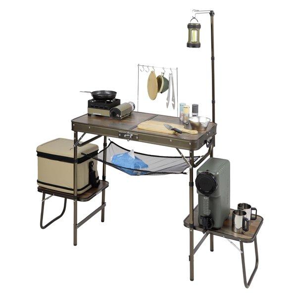 Captain Stag Captain Stag Uc 0588 [perfect Kitchen Table With Tool Hanger  Lantern Hanger  Height adjusTable Bistro]