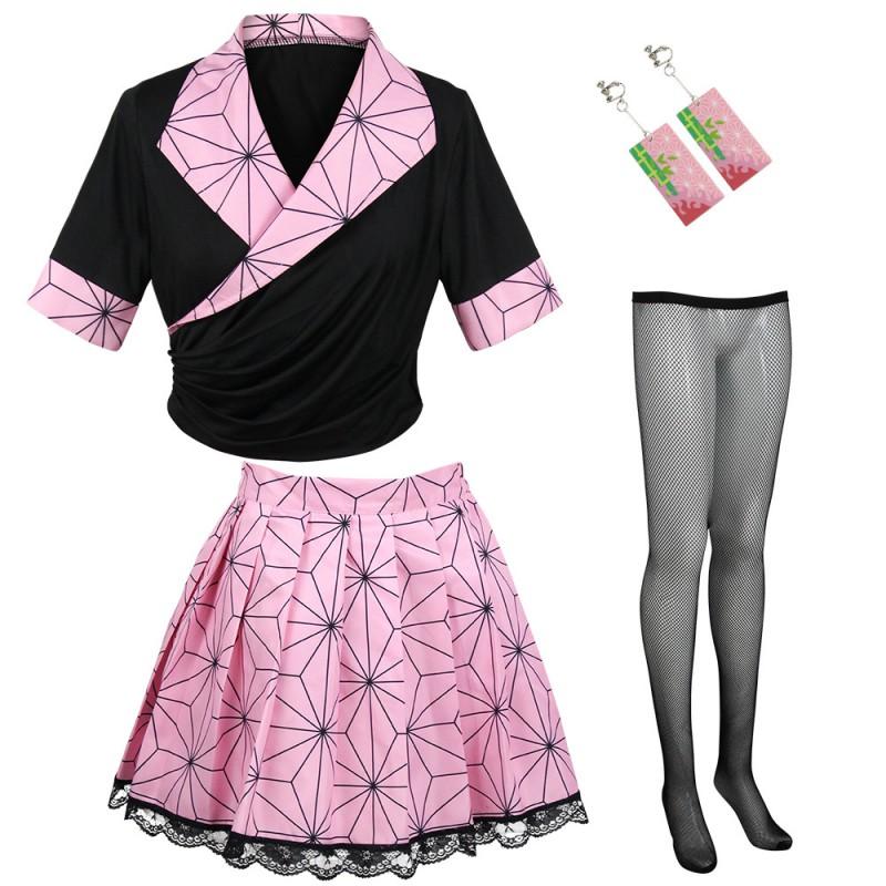 Demon Slayer Cosplay Costumes Kamado Nezuko Kochou Shinobu Tomioka Giyuu Agatsuma Zenitsu Tanjirou Anime Cos Outfits