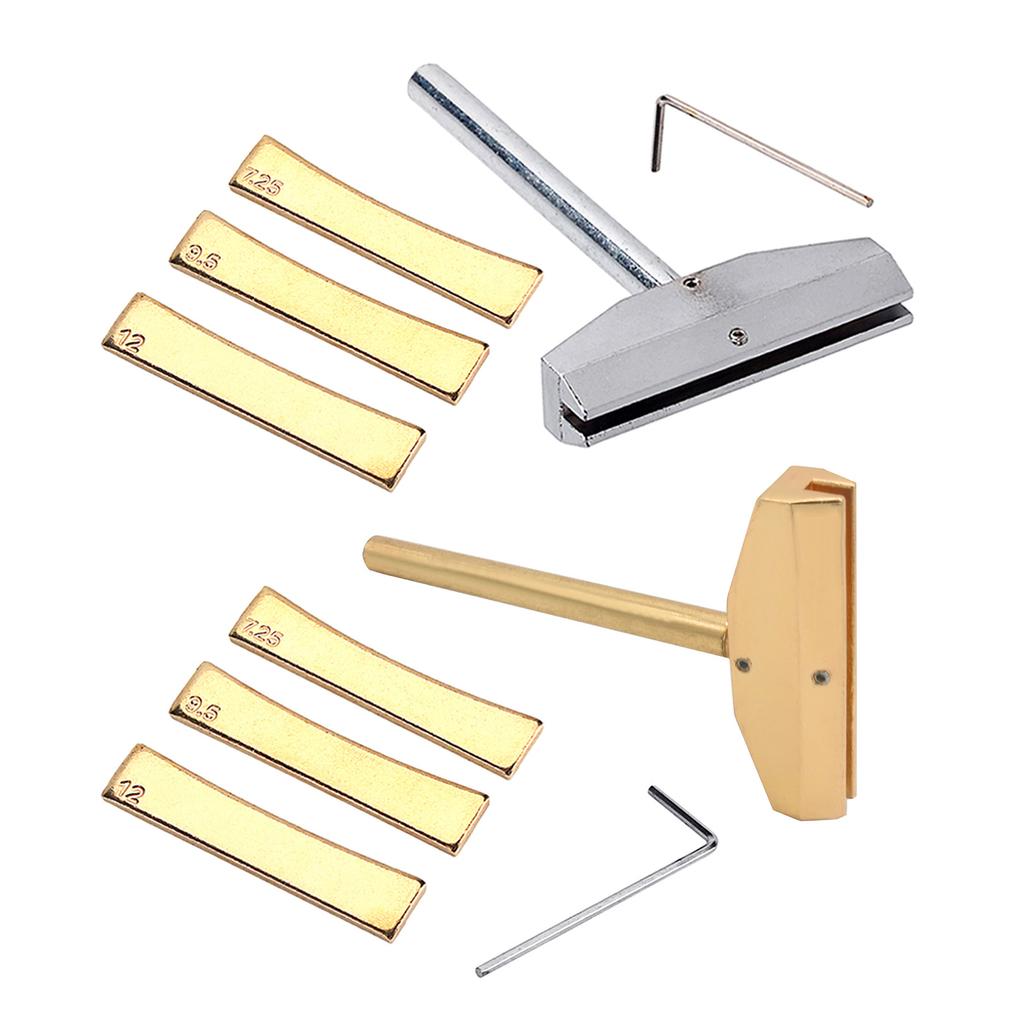 Fretboard Press Caul and Radian Fret Inserts with Wrench Luthiers Tool Guitar Bass Fingerboard Pressing Tool Repair Tool
