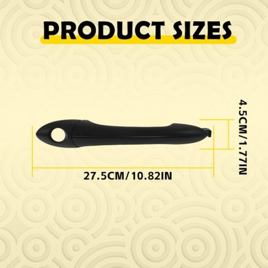 Front Driver Black Exterior Door W Handle Keyhole for Hyundai Sonata 2011-15 EA