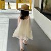 Girls Summer Sweet Mesh Floral Strap Princess Dress Baby Chic Travel Sundress