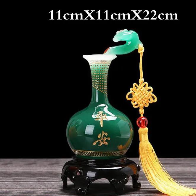 New Resin Peace Ruyi Vase Decoration Lucky Gift Living Room Study Office Desktop Decoration Decoration Opening Christmas Gift