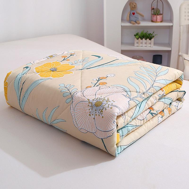 Hudvänlig tvättad bomull Luftkonditionering Quilt Enkel Dubbel Sommar Cool Quilt Vår och höst Tunt Quilt