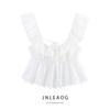 Jnleaog Spring New Arrival Women's Clothing Fashion Style French Hollow Embroider Laminated Decoration Tops 0666099