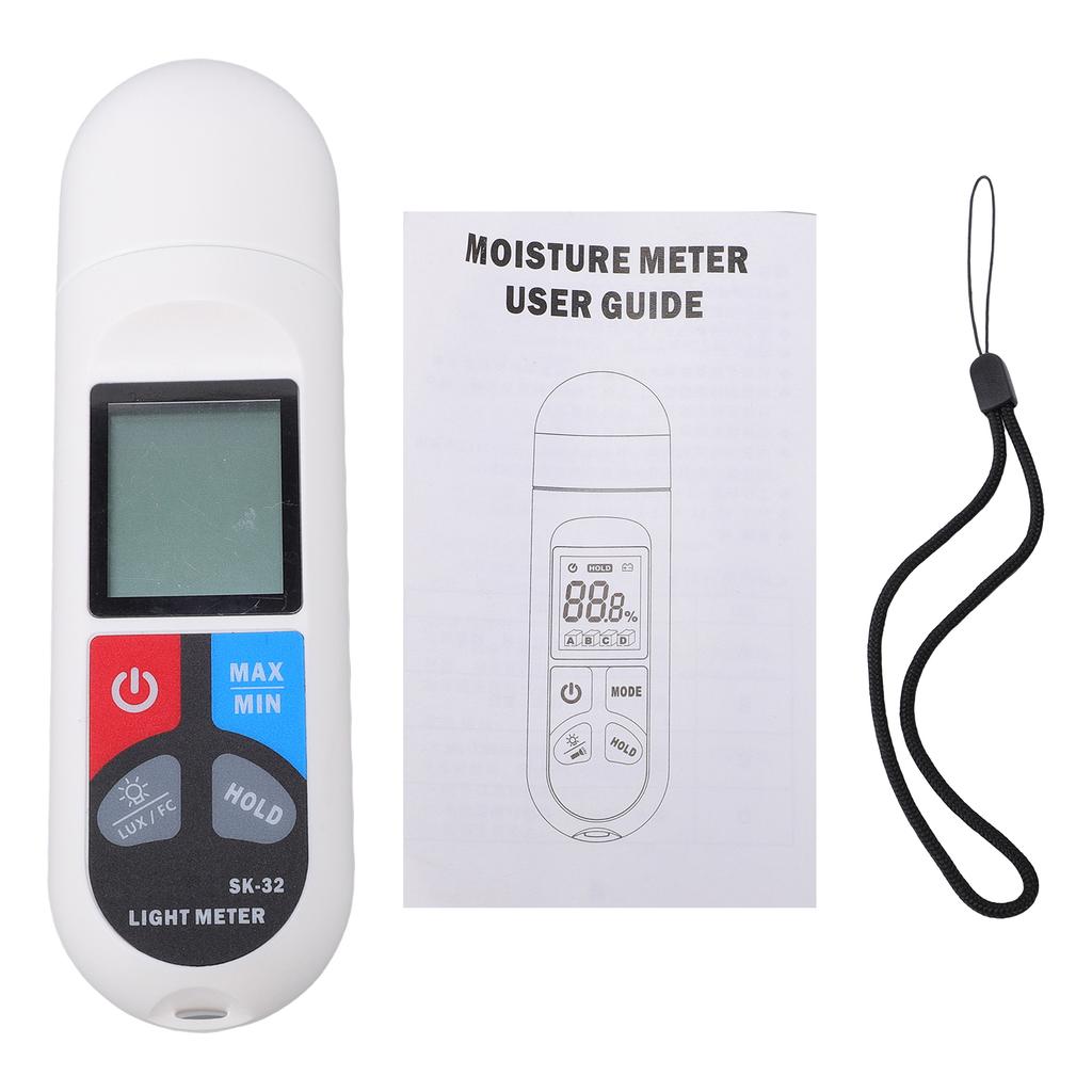Digital Light Meter Lux Meter High Accuracy 0.1 to 200000Lux Portable Brightness Gauge with LCD Screen Data Hold Auto