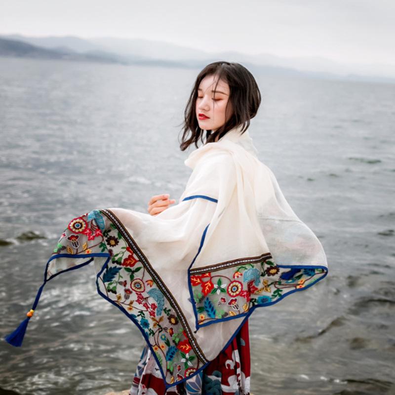 Thin Summer Ethnic Style Scarf For Travel Photo Shoot