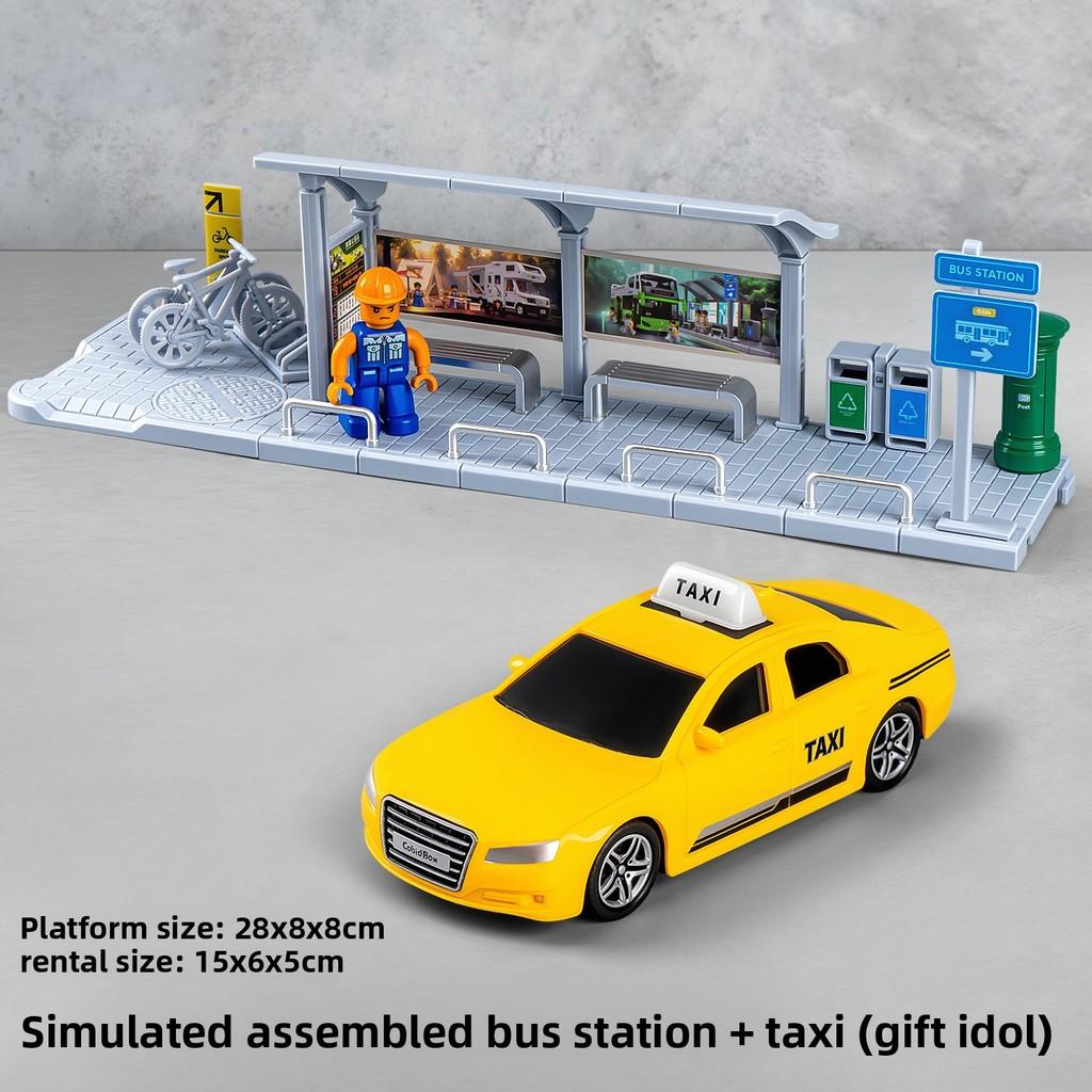 

Игровой набор светофора для детей с DIY сборкой, пластиковая образовательная игровая сцена Bus Stop Set