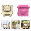 Sitting Panda Shaped Planter Vase Moulds Cements Mould Silicone Material for Hand-Making Succulent Plant Flowerpot Vase