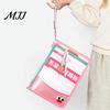 Dustproof File Protection Sleeve Clear Expanding Folder, with Hand Strap, Macaron Color Lightweight Student Test Paper Holder Waterproof Plastic