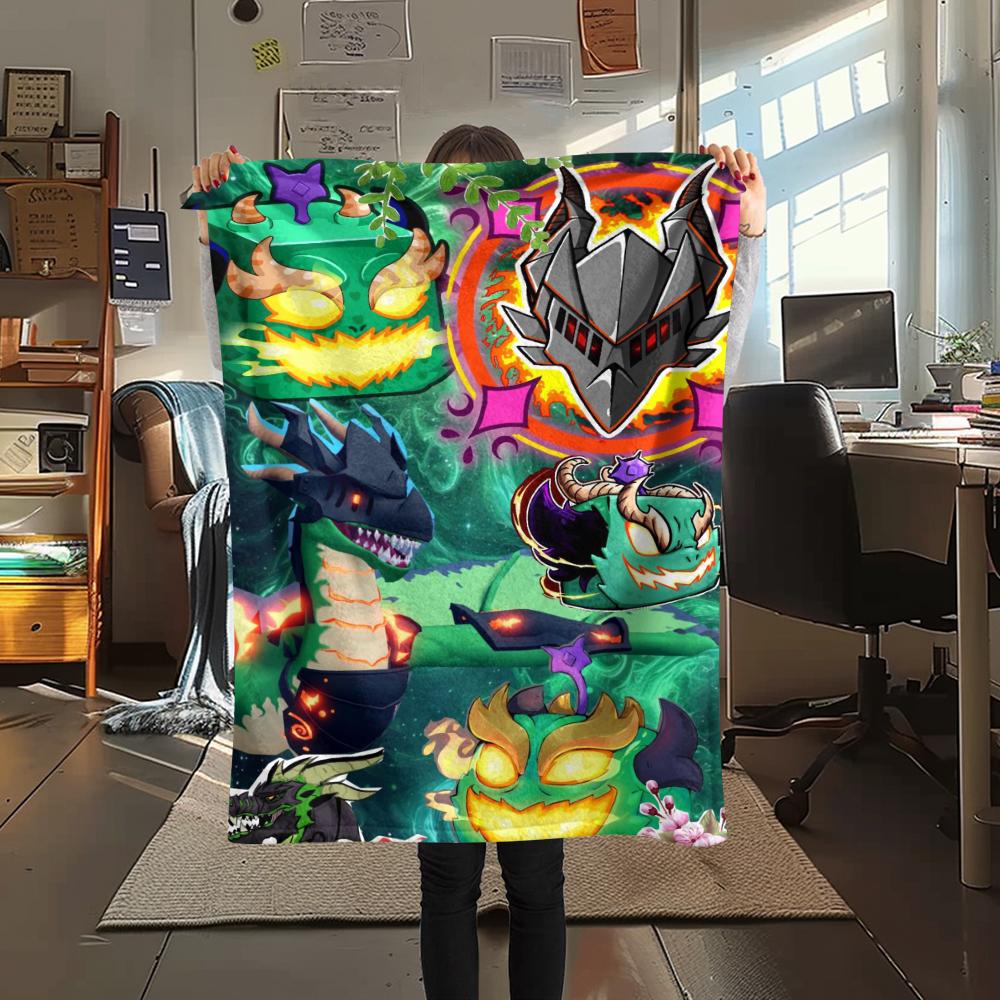 1Pc Blox Fruits Game Print Flannel Blanket, High Quality Comfortable for All Seasons, Home Decor, Warmth and Comfort, Perfect for Christmas Gifts 10