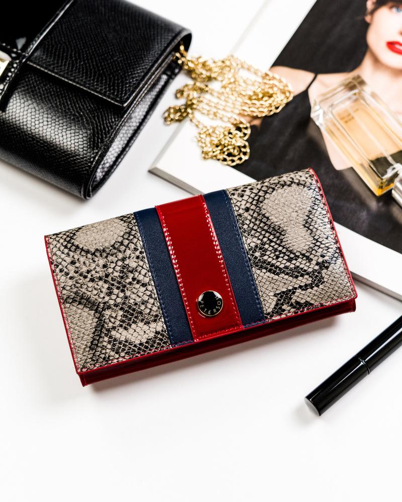 Women's Leather Wallet with Snake Print - Peterson