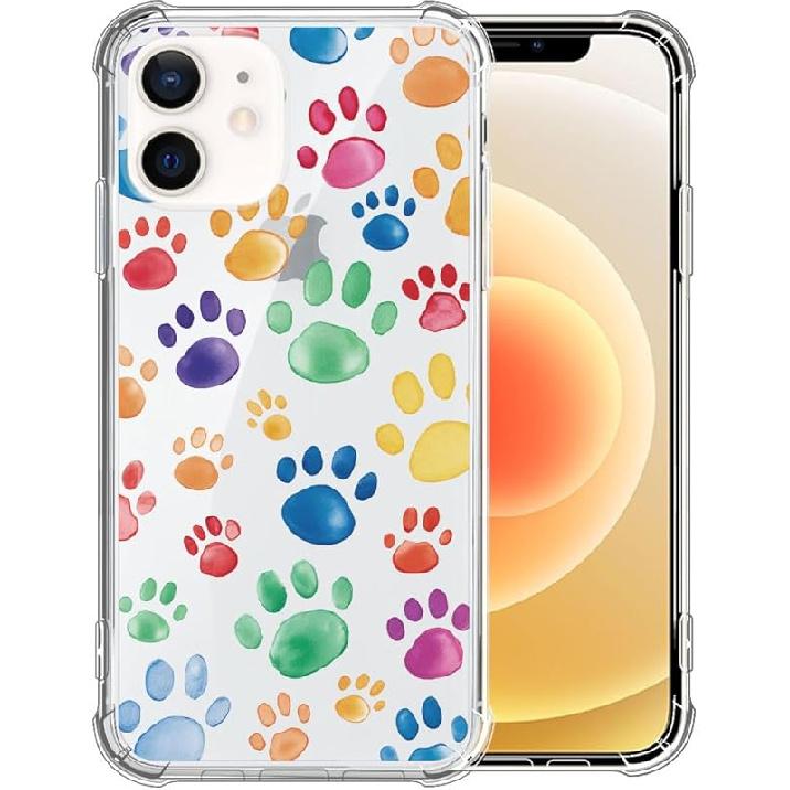 for iPhone 12 Mini Case Clear,TLT Pink Bow Transparent Soft Shockproof Protective Slim Thin Bumper Pattern Design Phone Case