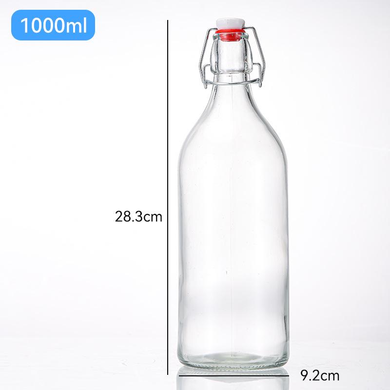 Lock & Lock Transparent Glass Bottle with Square Buckle for Juice, Enzyme, Wine, Homebrew, and Baijiu.