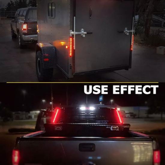 2PCS 15" 11 LED Red Truck Trailer Light Bar Stop Turn Tail Brake Light Strip Kit