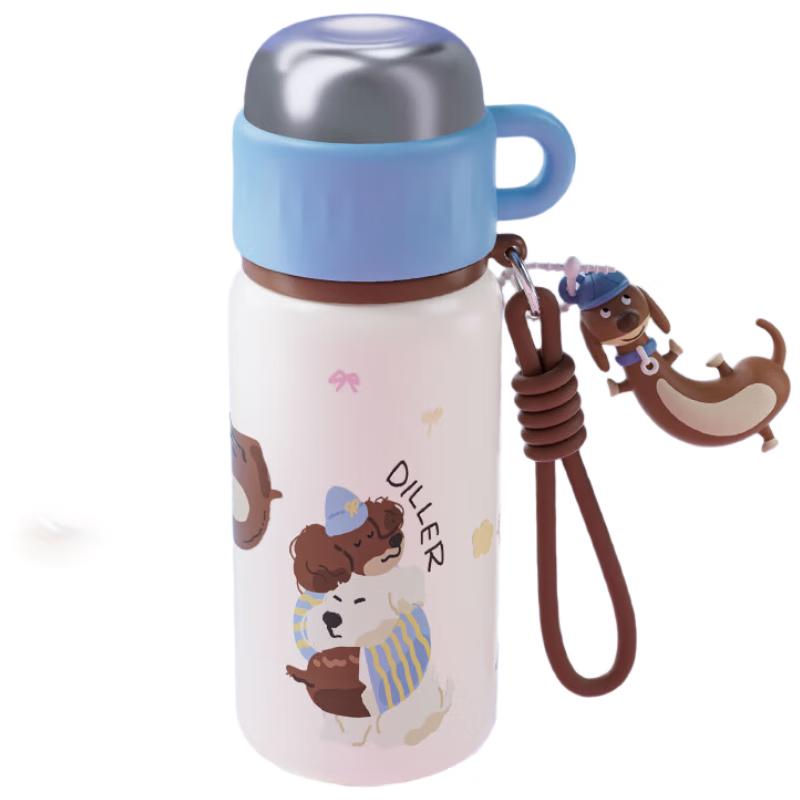 Diller D9335 Dachshund 500ML Dual-Use Insulated Straw Bottle