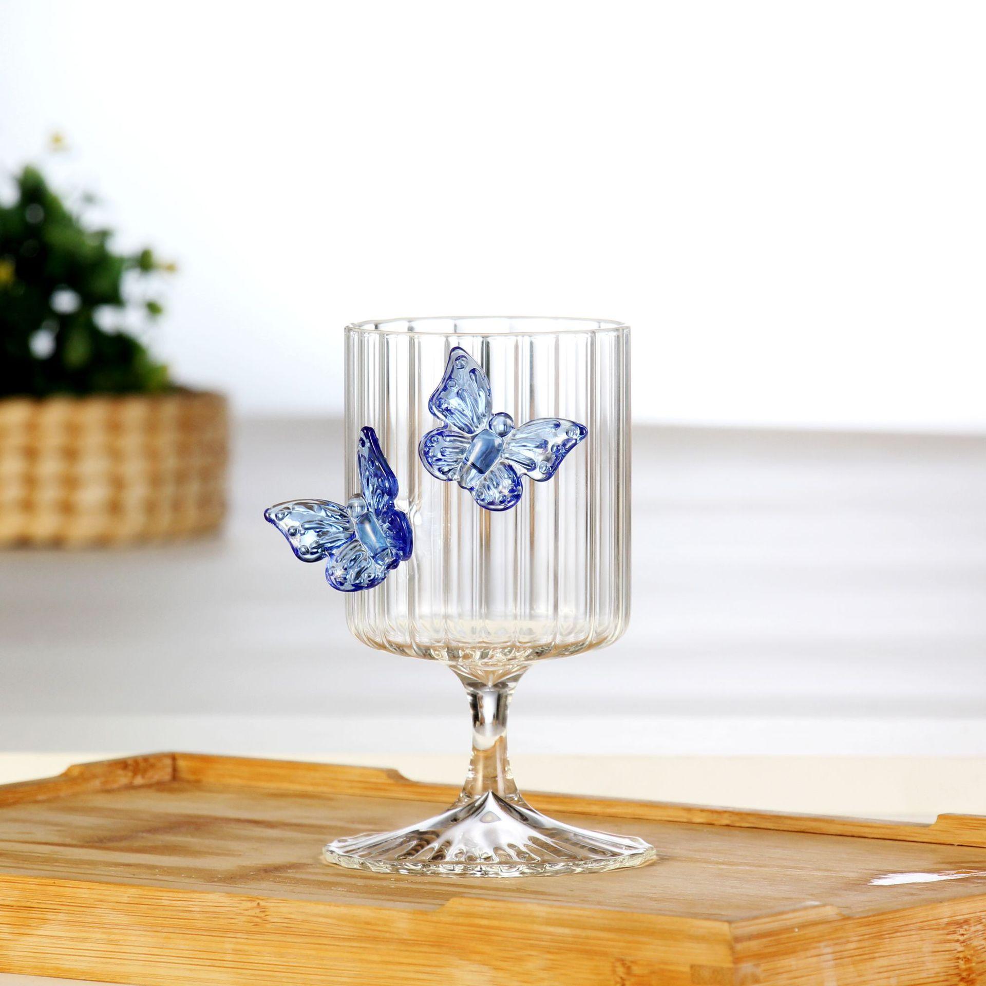 Schmetterling Cocktailglas Glas Wasserglas Rotweinglas Ins Stil Hohes Borosilikatglas Saftkelch Hitzebeständig 180ml-250ml