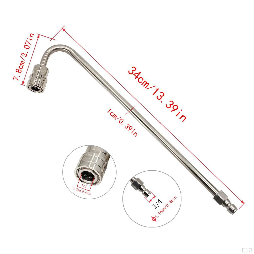 Pressure Washer Gutter Rod Angled Extension Stick Curved Multifunctional Cleaner Attachment for