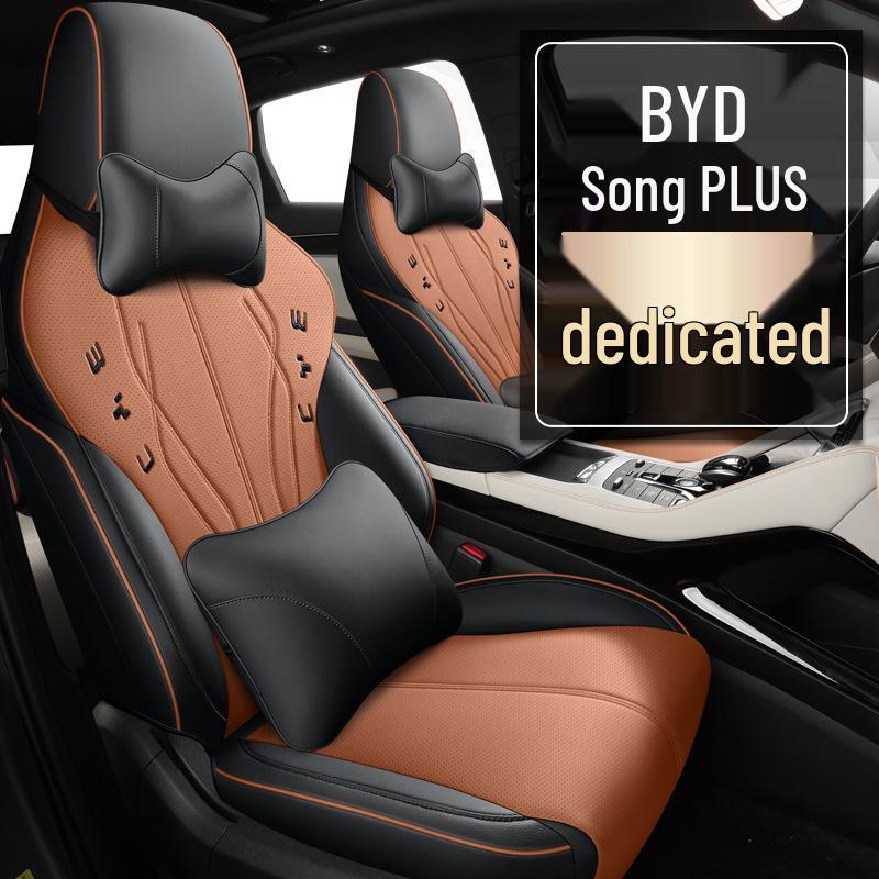 BYD Song Plus DMI Custom Leather Car Seat Cover, Full Wrap, Universal Fit for All Seasons, 5-Seater.