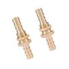 2 Pcs Hose Barb Brass Bulkhead Pipe Fitting Coupler Connector Adapter (8mm)