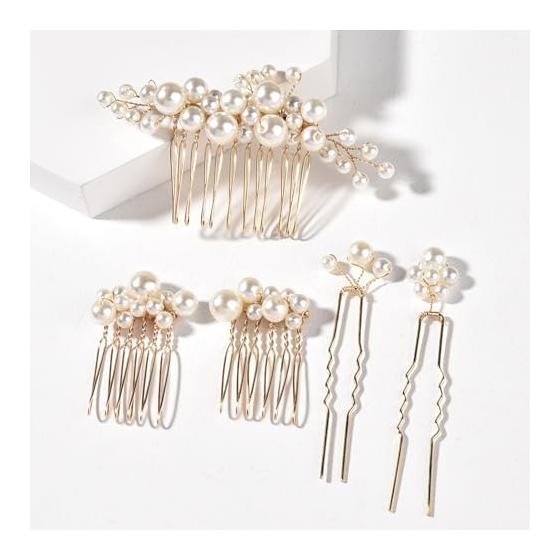 FineGood Pearl Hair Pins U-Pin Hair Accessories Kanzashi Hair Ornaments for Graduation, Entrance Ceremonies, Coming-of-Age Ceremonies, Photoshoots,