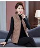 Herbst und Winter Damen einfarbige Mutterweste Stehkragen kurze winddichte warme Damenweste mittleres Alter und ältere ärmellose Jacke
