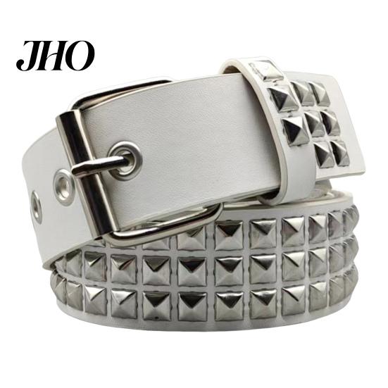 Cintura Decorata con Borchie Quadrate Stile Punk Borchie Regolabili Fascia Vita Rock Accessori Scena Gotica per Donne Ragazze Edgy
