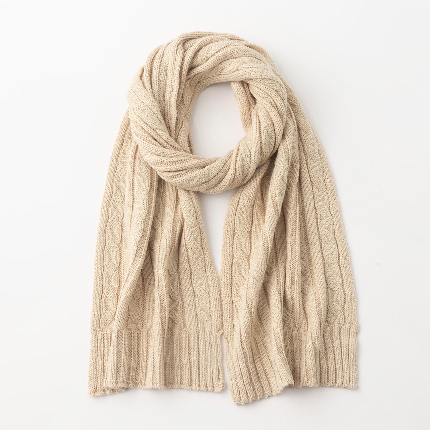 Old Money Style Lambswool Faux Cashmere 8-Shape Cable Knit Neck Warmer