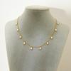 European and American Ins Light Luxury and Elegant Imitation Pearl Fringed Necklace Collarbone Chain Plated with 18k Gold Stainless Steel Jewelry