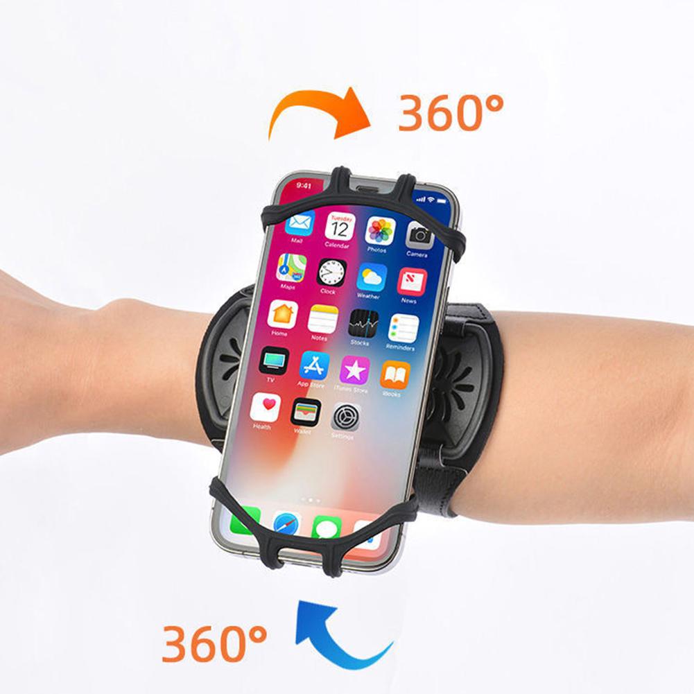 Running Armband Sports Arm Band Adjustable Cell Phone Holder 360 Degree Rotating Sports Wristband for Gym Workout
