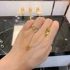 Jewelry Color Treasure Popular High Carbon Simulation Yellow Diamond 6 * 8 Denier Ring