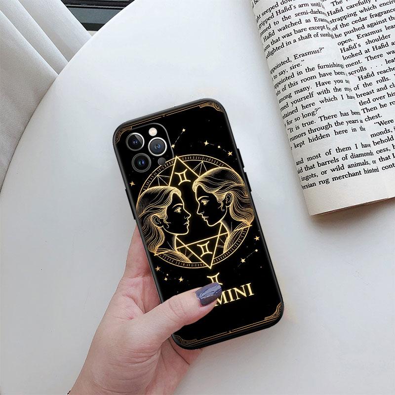 12 Constellation Card Phone Case for Samsung Galaxy Note 10 20 S23 S22 Ultra FE Plus M06 M15 M16 M35 M55