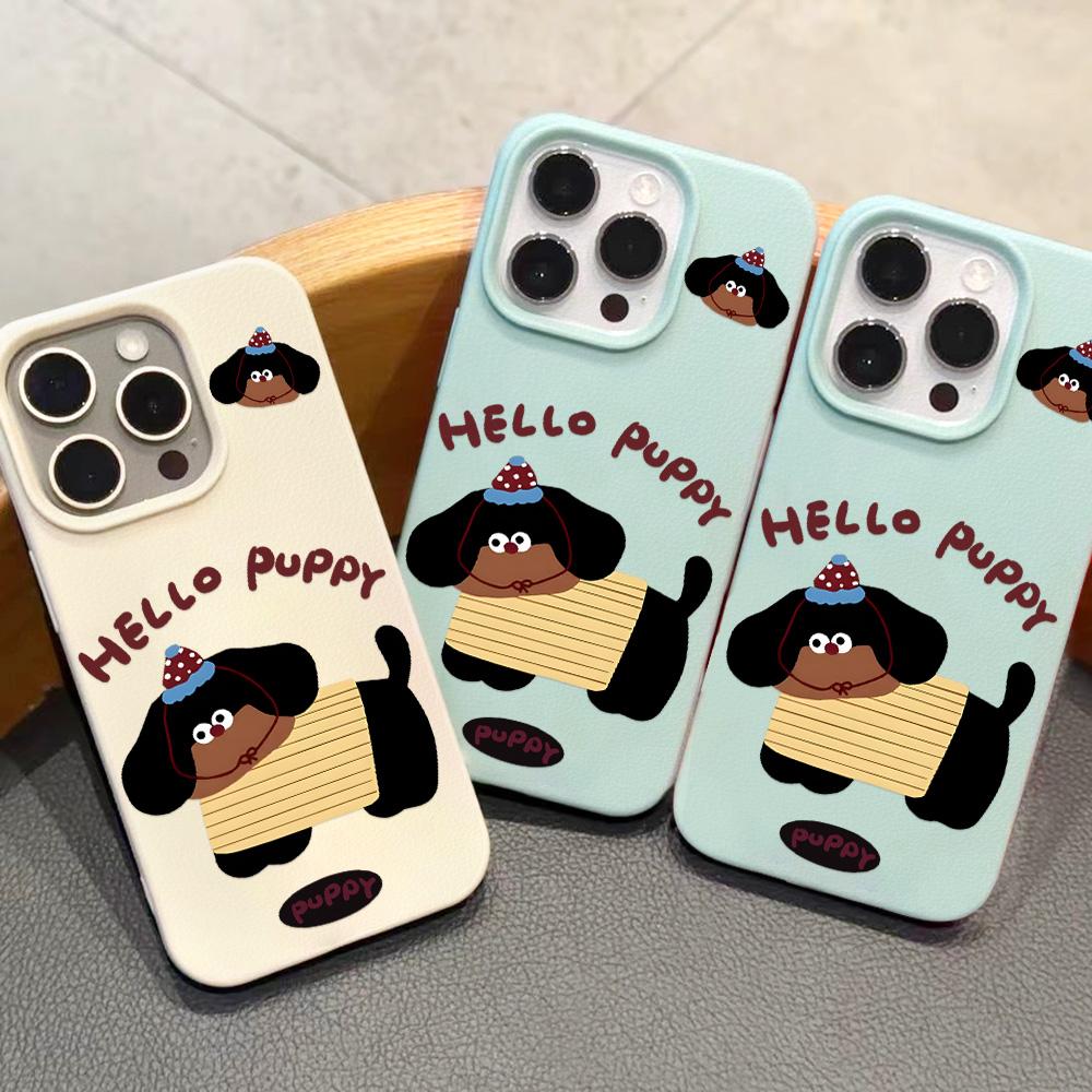 Husă pentru telefon cu senzație de piele pentru iPhone 11 13 16 Pro Max iPhone XR XS Max 14 15 Pro Max 12 13 Pro Max 16 Plus 13 Pro 14 Pro desene animate pictate Macaron Culori