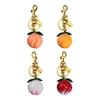 Cute Peach Shaped Keychain Alloy Resin Key Ring Accessory Decorative Bag Hanging Decoration Gift for Women Girls