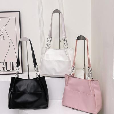 Bolsa de grande capacidade feminina 2025 primavera nova simples casual bolsa de ombro casual moda aula bolsa de mão para o trabalho