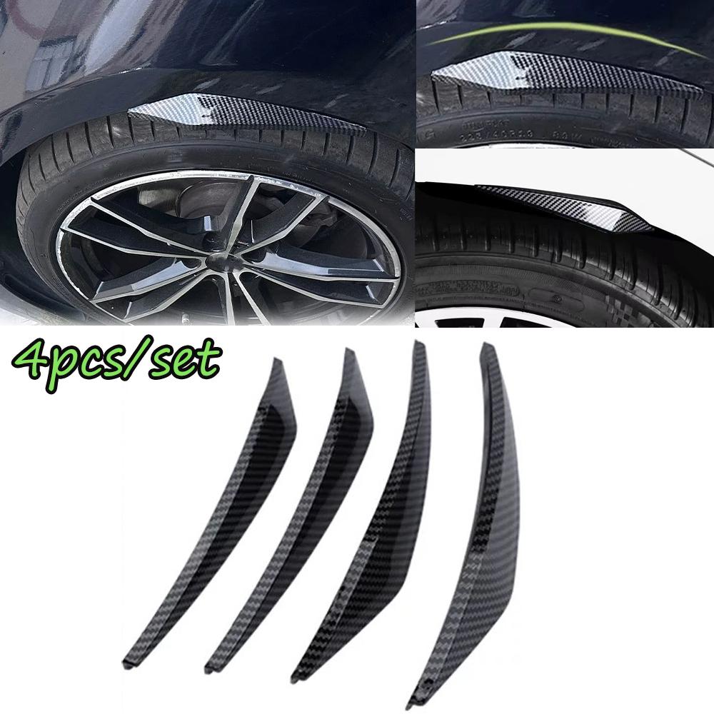 4 Pezzi Pattern Fibra di Carbonio Passaruota per Auto Universali Paraspruzzi Parafanghi Accessori Decorativi