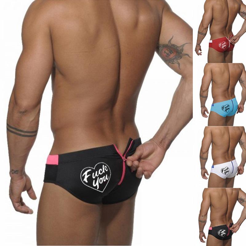 

Мужские эротические трусы Буква Узор Плавки Молния Быстросохнущие Эластичные Сексуальные Гей Обтягивающее Нижнее Белье