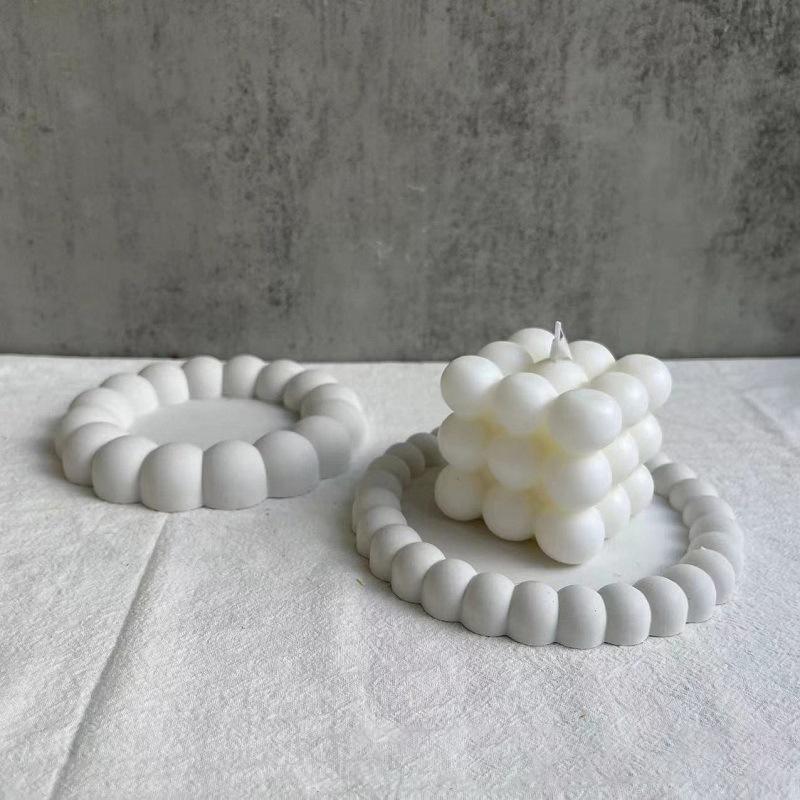 Plate Storage Coaster Mold DIY Cement Nordic Plaster Coaster Round Tray Pottery Mould Home Decor Handicrafts Gift