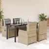 VidaXL Garden Dining Set with Cushions 5pcs Beige Poly Rattan 3262878