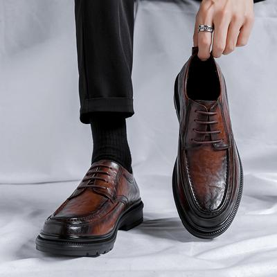 FashionHigh Quality Leather Casual Shoes Men Spring Fashion Oxford Shoes Male Adult Business Dress Comfort Non-slip Formal Mens Oxford