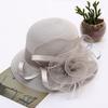 Summer Organza Fashion Hat Women'S Temperament Flower Seaside Sun Protection Sun Hat Foldable Sun Hat