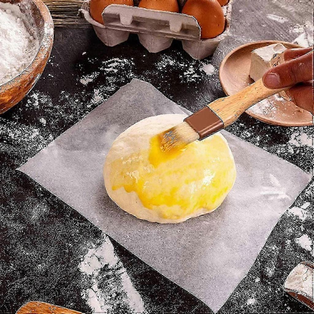 Natural Bristle Pastry Brushes with Long Wooden Handle for Cooking, Baking, and Grilling