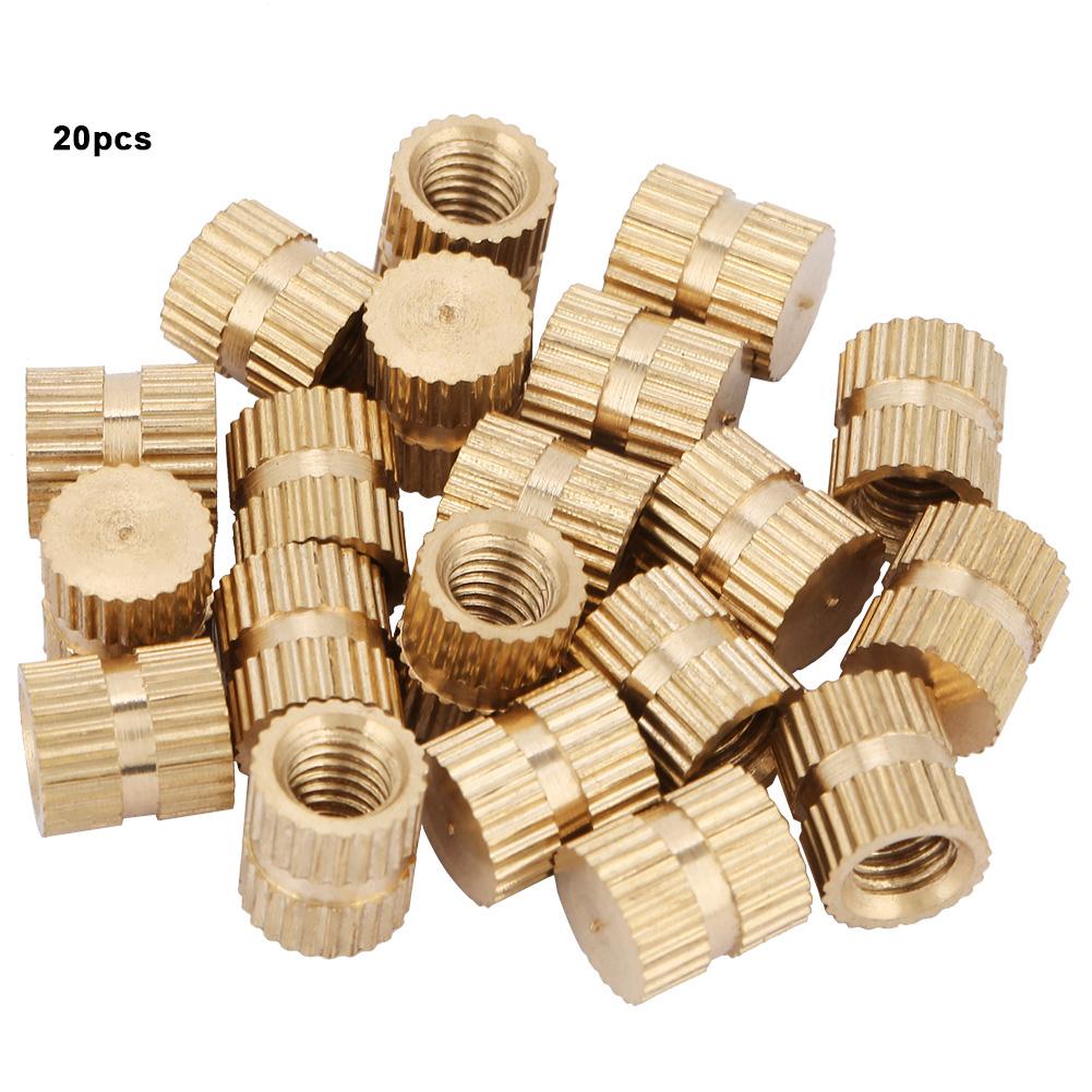5mm Closed End Inlay Knurled Copper Nut Fastener Accessory Embedded Knurled Nut Set(M5*7)