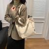 Solid Color Simple Large Capacity Lightweight Fashion Canvas Shoulder Tote Bag