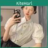 French Sweet Embroidered Doll Collar Bubble Sleeve Blouse For Summer Womens Fashion