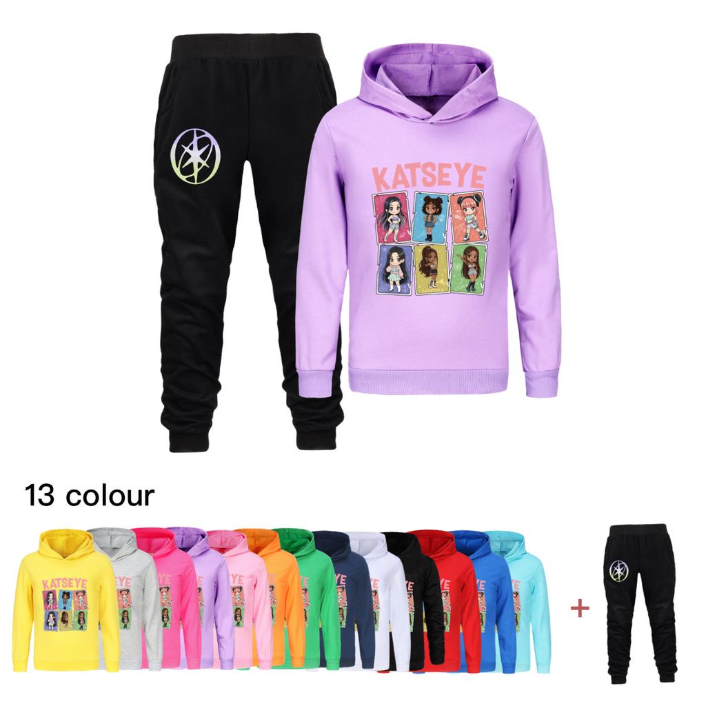 KATSEYE Retro Clothes Kids Fashion Beautiful Chaos Hoodie Pants 2pcs Set Toldder Girls Outfits Boys Tracksuits Children's Sets