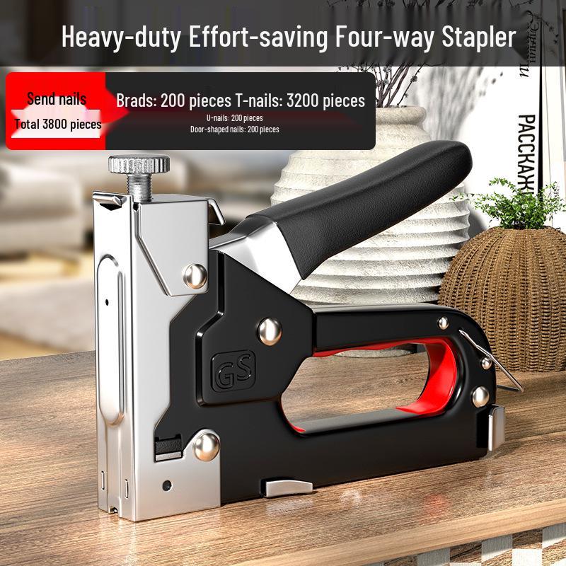 U-Shaped Manual Nail & Stapling Gun for Bookbinding and Woodworking