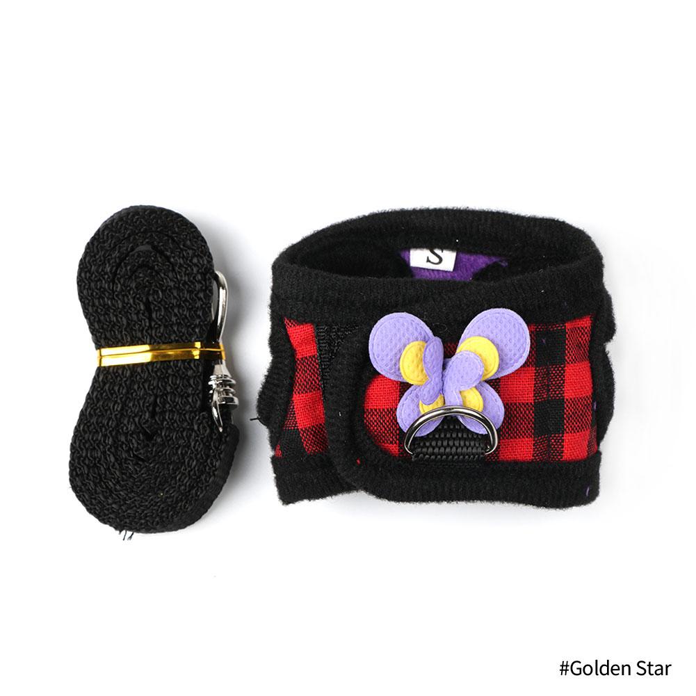 

Small Pet Two-legged Chest Strap Outdoor Traction Rope Leash Clothes For Chinchilla Dutch Guinea Pig Breathable Denim Corset S