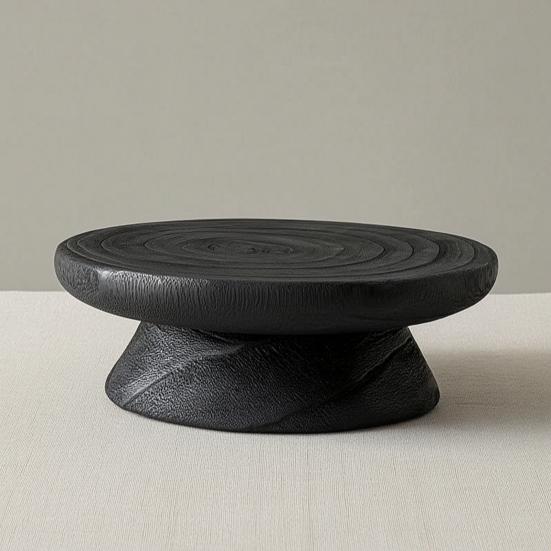 Solid Wood Artistic Tray Vintage Floor-Standing Aromatherapy Ornament Chinese Zen Aesthetic Wooden Craft