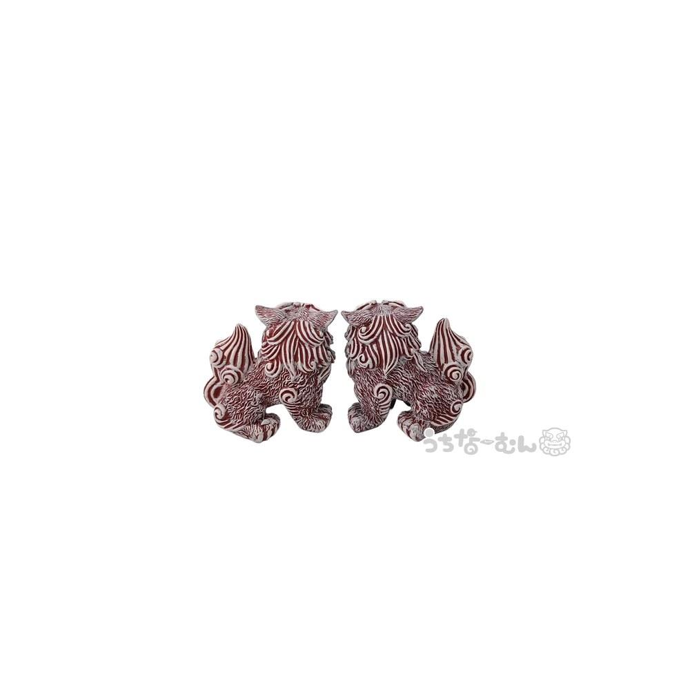Uchina Mun Okinawan Mun Curry Shisa Pair Souvenir Talisman for Good Luck Prosperity Feng Shui Amulet Seat Sticker